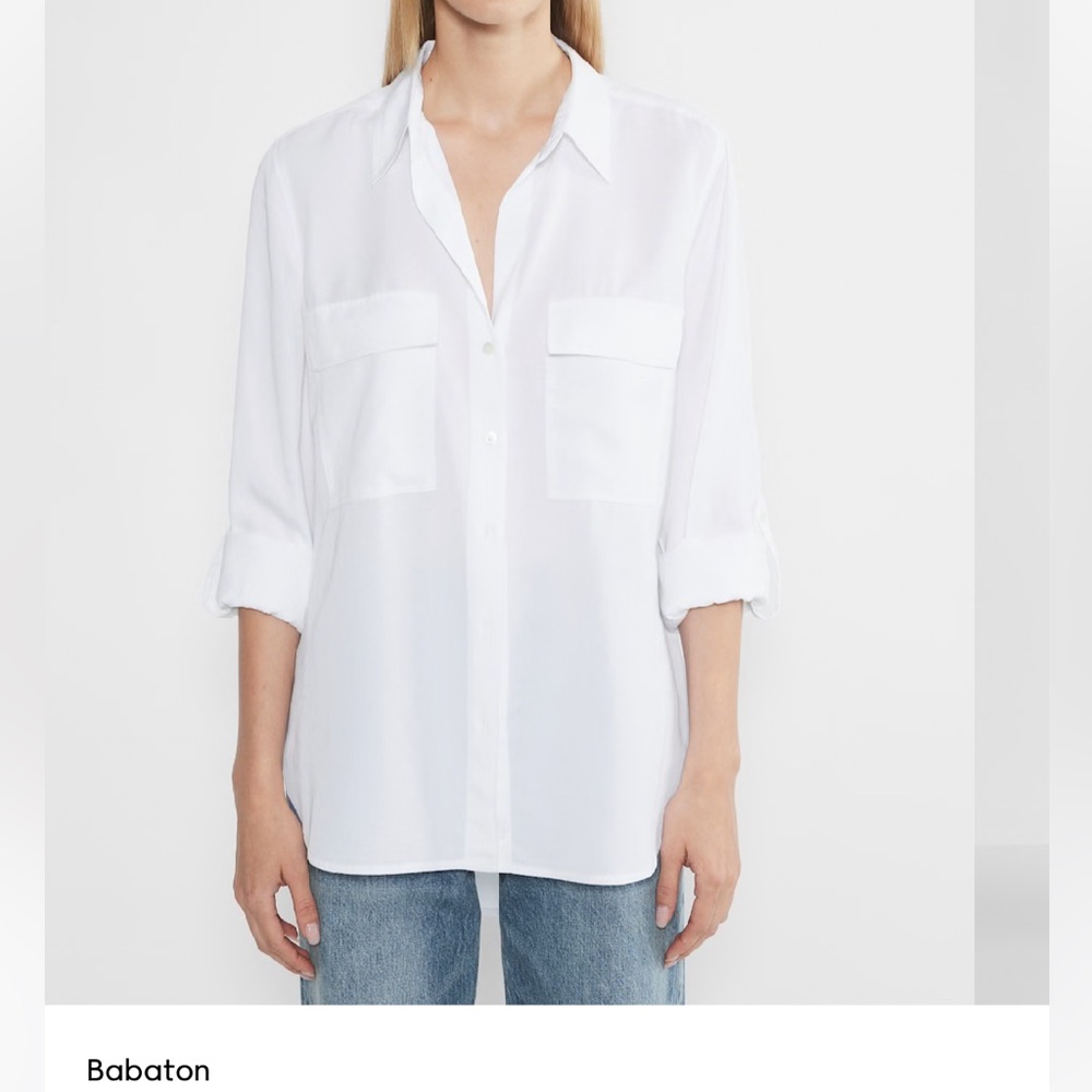 Babaton Ivory Button-Up Blouse / Utility Shirt - NWT